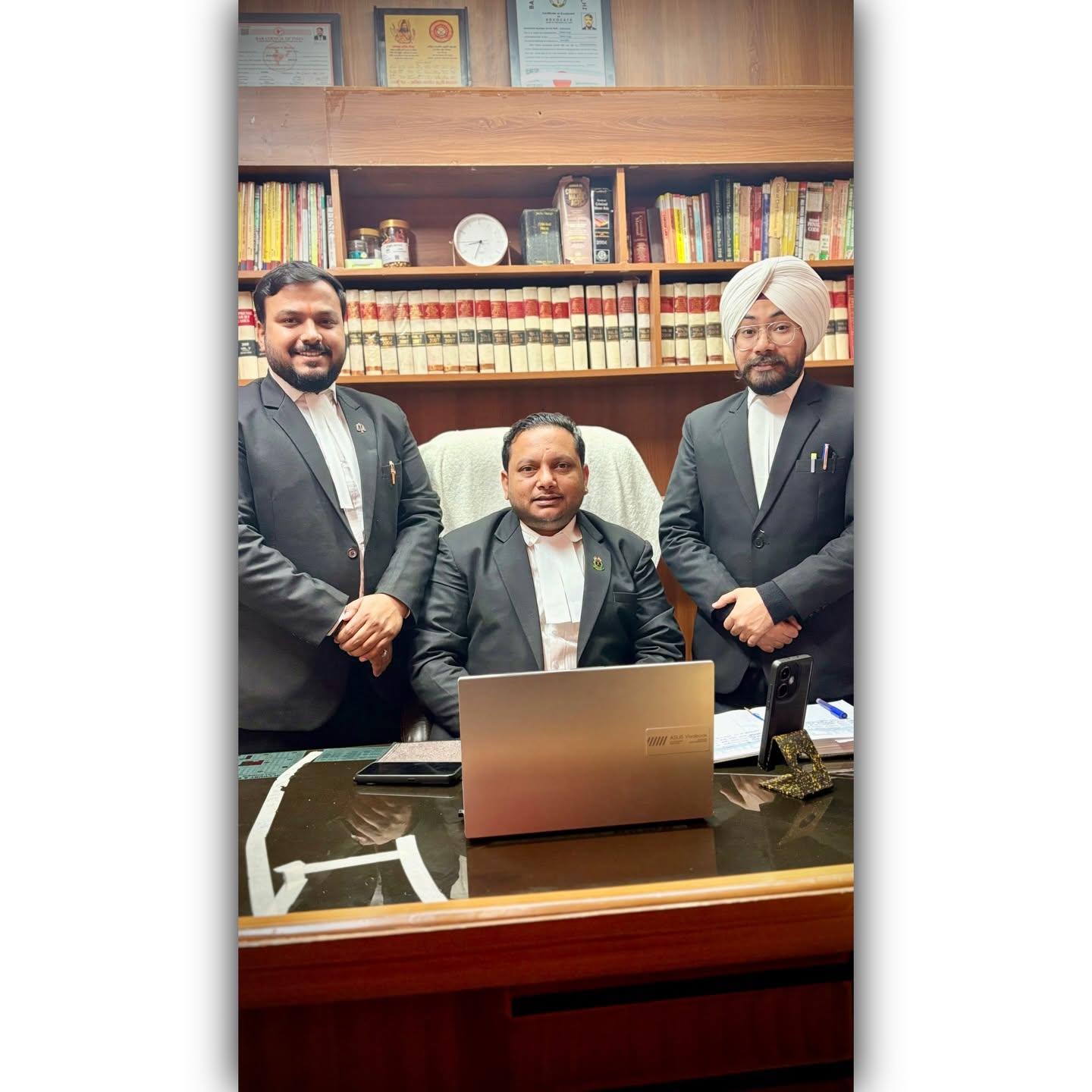 Advocates in court robes in chambers